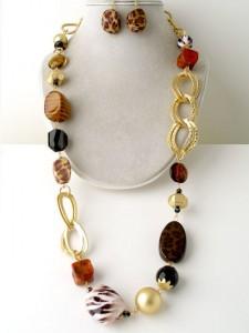 The Long "Marissa" Beads and Links Chain Set