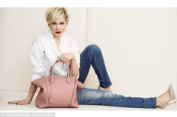 Michelle Williams goes casual chic for Louis Vuitton's latest spring collection.