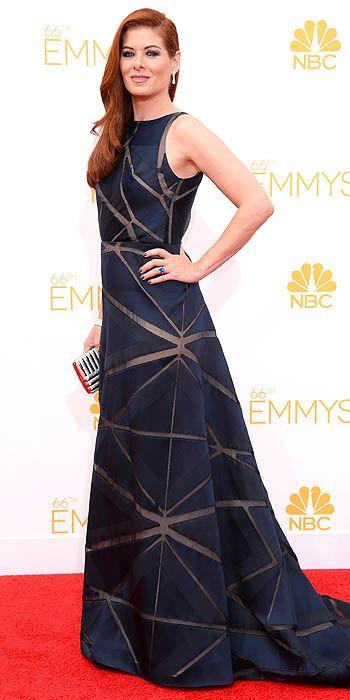 Debra Messing was a "miss" with her over-ruched and therefore over-voluminous black number