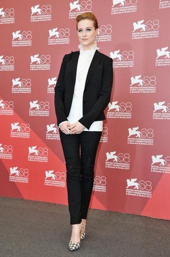 Evan Rachel Wood goes for a high neck at "The Ides Of March" photocall - 68th Venice Film Festival