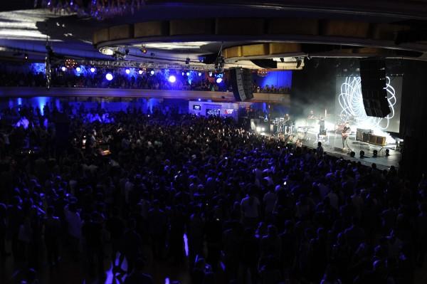Musicians Kyle J Simmons, Dan Smith, Chris "Woody" Wood, and Will Farquarson of Bastille perform onstage during the Mercedes-Benz 2015 Evolution Tour on August 4, 2015 in Los Angeles, California. (Photo by Angela Weiss/Getty Images for Mercedes-Benz)
